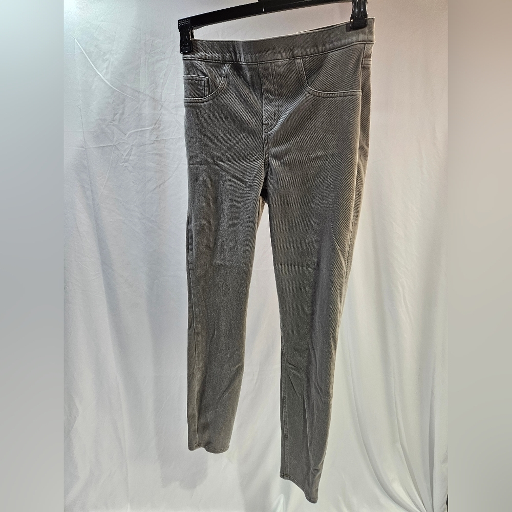 SPANX JEAN-ISH ANKLE Gray Pull On Shaping Stretch Denim Leggings  Size M - Picture 9 of 11